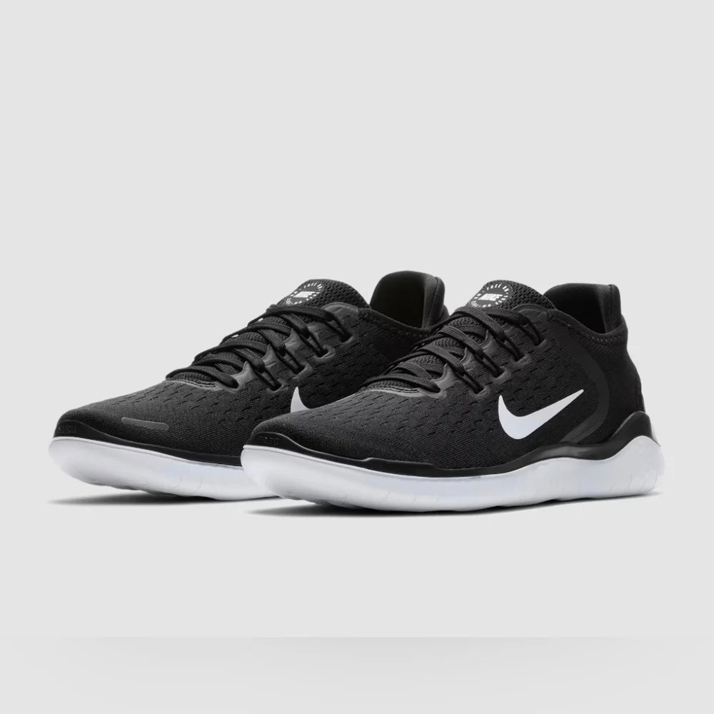 Nike Free RN 2018 Sneakers Shoes Black White 8.5
